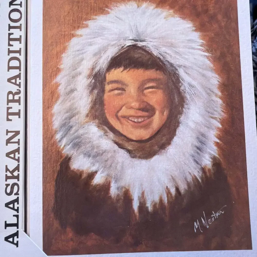 VNTG 1970s Alaska Native Children Note Cards Mary B. Newton (Eskimo Kids Notes)